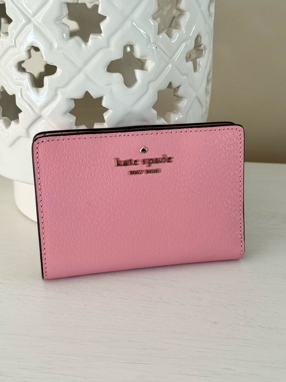 Kate Spade Pink Pebbled Leather Slim Wallet - Picture 7 of 7